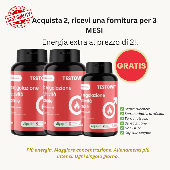 TESTOWIT - Régulation hormonale 120 cps - 3x2 - ORBIS Lifestyle