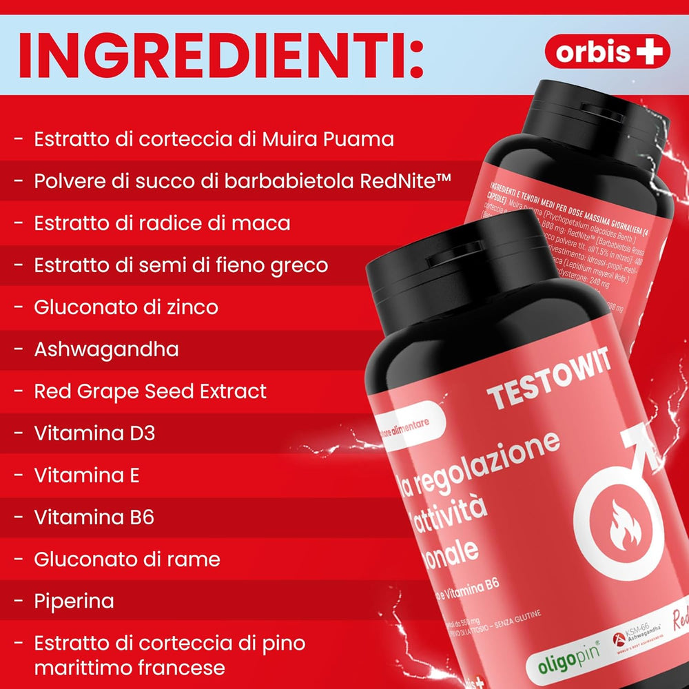 TESTOWIT - Régulation hormonale 120 cps - 1+1 - ORBIS Lifestyle