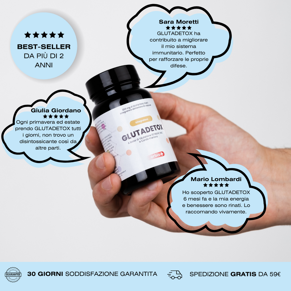GLUTADETOX - Glutathion Setria® Pure avec NAC (60 gélules) - ORBIS Lifestyle