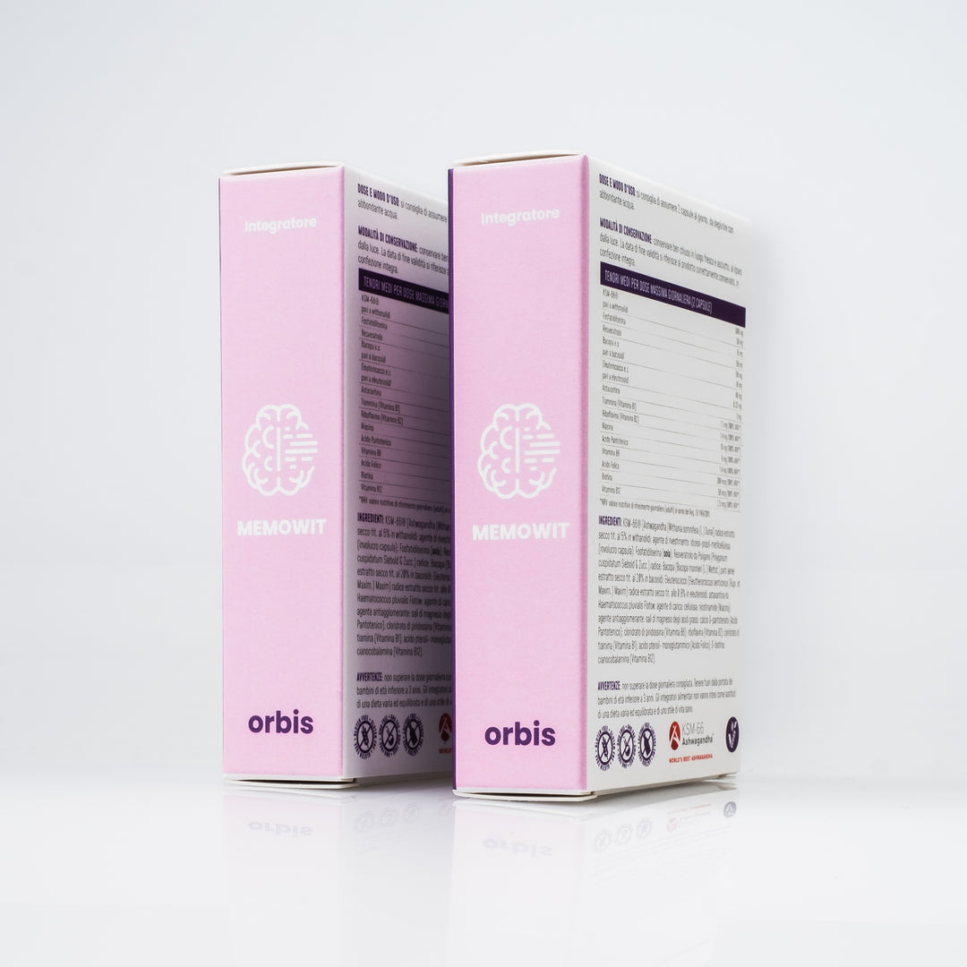 MEMOWIT - Ashwagandha KSM-66® et Vitamine B12 (30 gélules) - ORBIS Lifestyle